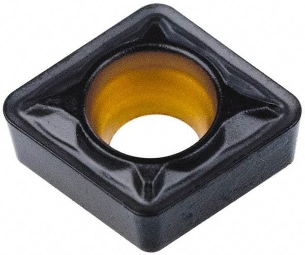 Kennametal - CCMT21.52 FP Grade KCP25 Carbide Turning Insert - TiCN/Al2O3 Finish, 80° Diamond, 1/4" Inscr Circle, 3/32" Thick, 1/32" Corner Radius - Eagle Tool & Supply