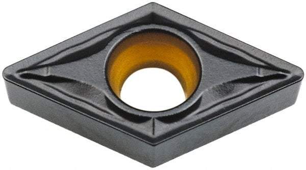 Kennametal - DCMT21.51 FP Grade KCP25 Carbide Turning Insert - TiCN/Al2O3 Finish, 55° Diamond, 1/4" Inscr Circle, 3/32" Thick, 1/64" Corner Radius - Eagle Tool & Supply
