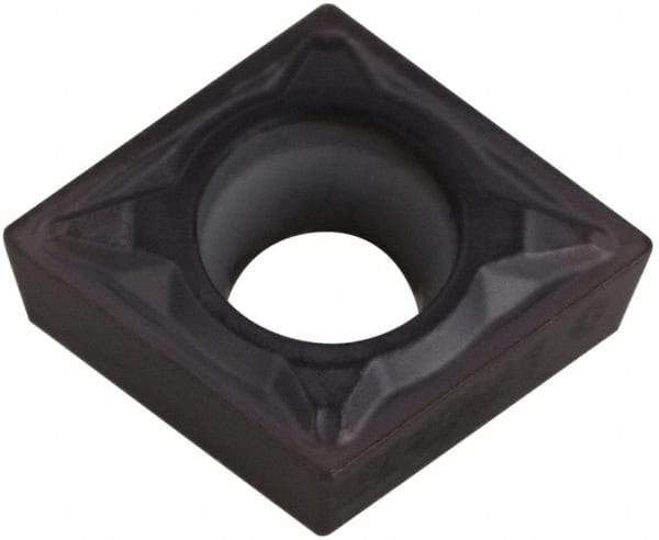 Kennametal - CCMT21.50.5 FP Grade KCU10 Carbide Turning Insert - TiAlN Finish, 80° Diamond, 1/4" Inscr Circle, 3/32" Thick, 0.008" Corner Radius - Eagle Tool & Supply