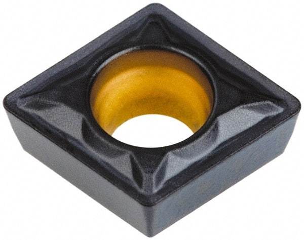 Kennametal - CPMT21.51 FP Grade KCK20 Carbide Turning Insert - TiCN/Al2O3 Finish, 80° Diamond, 1/4" Inscr Circle, 3/32" Thick, 1/64" Corner Radius - Eagle Tool & Supply