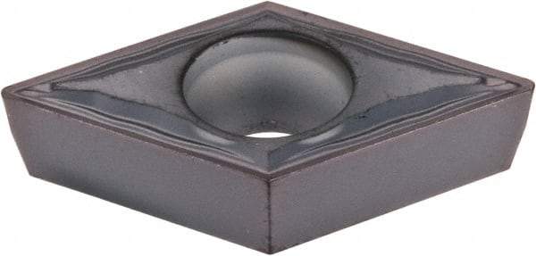 Kennametal - DCMT32.51 FP Grade KCU10 Carbide Turning Insert - TiAlN Finish, 55° Diamond, 3/8" Inscr Circle, 5/32" Thick, 1/64" Corner Radius - Eagle Tool & Supply