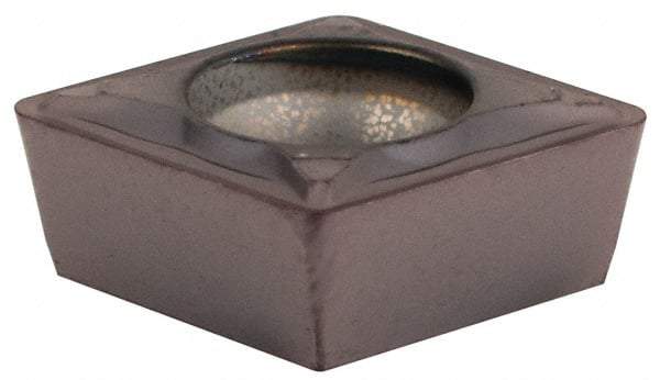 Kennametal - CPMT32.52 FP Grade KCU25 Carbide Turning Insert - TiAlN Finish, 80° Diamond, 3/8" Inscr Circle, 5/32" Thick, 1/32" Corner Radius - Eagle Tool & Supply