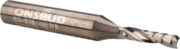 Onsrud - 1/8" Cutting Diam x 1/2" Length of Cut, 1 Flute, Upcut Spiral Router Bit - Uncoated, Right Hand Cut, Solid Carbide, 2" OAL x 1/4" Shank Diam, Single Edge - Eagle Tool & Supply