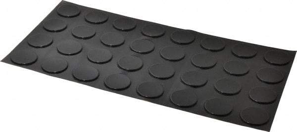 Made in USA - 1.23" Wide x 0.1" High, Self Adhesive Polyurethane Bumpers - Cylindrical - Eagle Tool & Supply