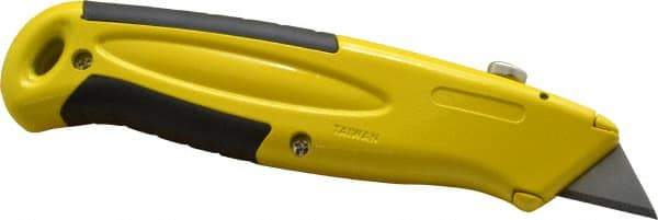 PHC - Retractable Utility Knife - 2-1/4" Blade, Yellow Zinc Handle, 5 Blades Included - Eagle Tool & Supply