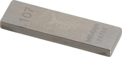 Mitutoyo - 0.107" Rectangular Steel Gage Block - Accuracy Grade 0, Includes Certificate of Inspection - Eagle Tool & Supply