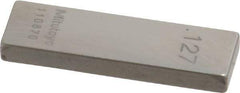 Mitutoyo - 0.127" Rectangular Steel Gage Block - Accuracy Grade 0, Includes Certificate of Inspection - Eagle Tool & Supply