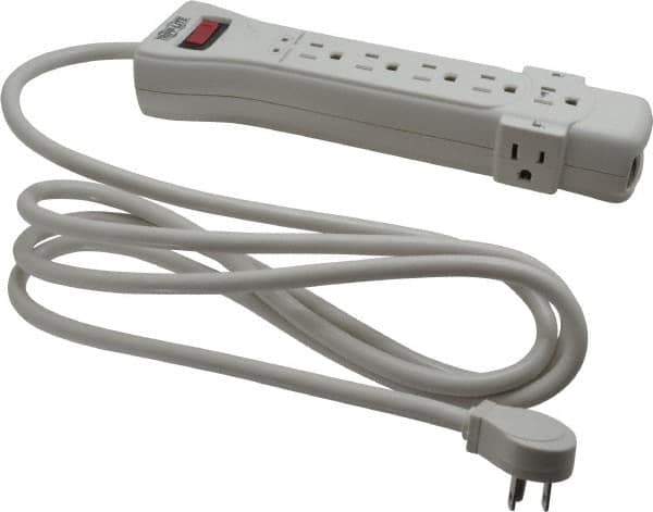Tripp-Lite - 7 Outlets, 120 Volts, 15 Amps, 7' Cord, Power Outlet Strip - Free Hanging, Keyhole Mount, 5-15P NEMA Configuration, 10.3" Strip, UL1449 3rd Edition - Eagle Tool & Supply