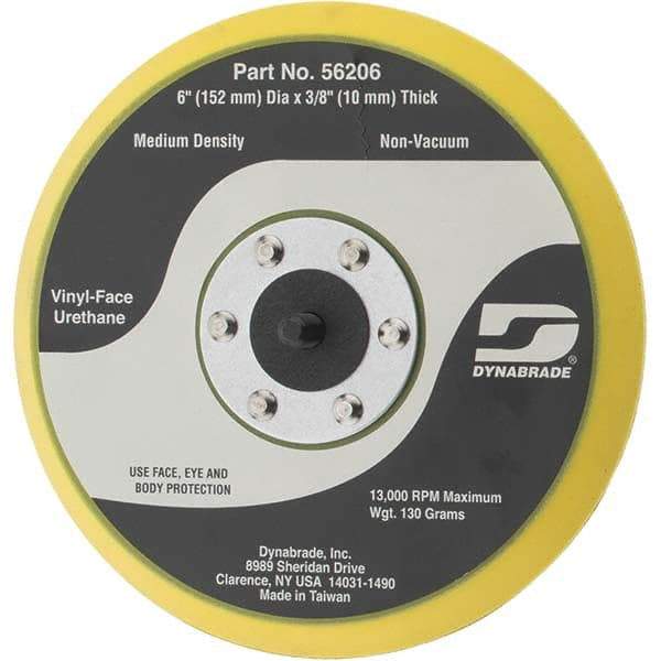 Dynabrade - 6" Diam Disc Backing Nonvacuum Replacement Pad - Medium Density, 13,000 RPM - Eagle Tool & Supply