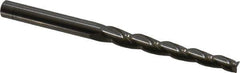 Accupro - 1° Taper Angle per Side, 3/16" Small End Diam, 1-7/8" LOC, Solid Carbide 3 Flute Tapered Square End Mill - 3-1/2" OAL, 1/4" Shank Diam, Spiral Flute - Eagle Tool & Supply