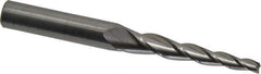 Accupro - 3° Taper Angle per Side, 5/32" Small End Diam, 1-3/4" LOC, Solid Carbide 3 Flute Tapered Square End Mill - 3-1/2" OAL, 3/8" Shank Diam, Spiral Flute - Eagle Tool & Supply