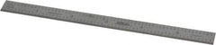 SPI - 6" Long, 1/100, 1/10" and 0.5, 1mm Graduation, Flexible Steel Rule - Decimal/Metric Graduation Style, 1/2" Wide, Silver, Satin Chrome Finish - Eagle Tool & Supply
