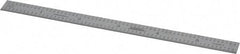 SPI - 6" Long, 1/50, 1/10" and 0.5, 1mm Graduation, Flexible Steel Rule - Decimal/Metric Graduation Style, 1/2" Wide, Silver, Satin Chrome Finish - Eagle Tool & Supply