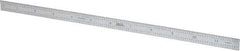 SPI - 12" Long, 1/50, 1/10" and 0.5, 1mm Graduation, Flexible Steel Rule - Decimal/Metric Graduation Style, 1/2" Wide, Silver, Satin Chrome Finish - Eagle Tool & Supply