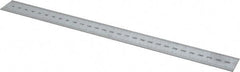 SPI - 12" Long, 0.5, 1mm Graduation, Rigid Steel Rule - Metric Graduation Style, 1" Wide, Silver, Satin Chrome Finish - Eagle Tool & Supply