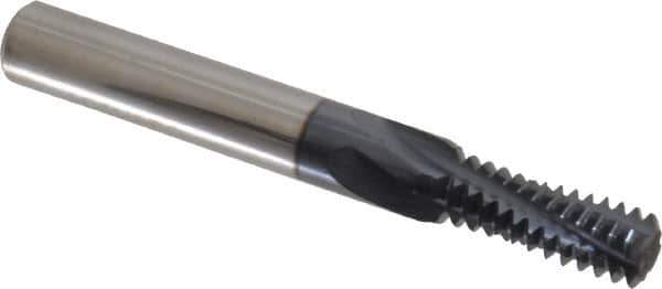 Accupro - 3/8-16 UNC, 0.285" Cutting Diam, 4 Flute, Solid Carbide Helical Flute Thread Mill - Internal Thread, 3/4" LOC, 2-1/2" OAL, 5/16" Shank Diam - Eagle Tool & Supply