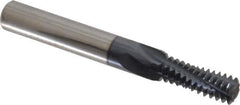 Accupro - 3/8-16 UNC, 0.285" Cutting Diam, 4 Flute, Solid Carbide Helical Flute Thread Mill - Internal Thread, 3/4" LOC, 2-1/2" OAL, 5/16" Shank Diam - Eagle Tool & Supply