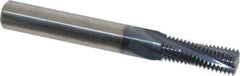 Accupro - 7/16-20 UNF, 0.335" Cutting Diam, 4 Flute, Solid Carbide Helical Flute Thread Mill - Internal Thread, 7/8" LOC, 3" OAL, 3/8" Shank Diam - Eagle Tool & Supply