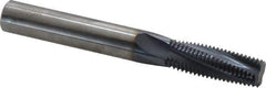 Accupro - 3/4-16 UNF, 0.495" Cutting Diam, 4 Flute, Solid Carbide Helical Flute Thread Mill - Internal Thread, 1-3/8" LOC, 4" OAL, 1/2" Shank Diam - Eagle Tool & Supply