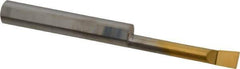 Accupro - 0.18" Min Bore Diam, 1/4 Shank Diam, Boring Bar - Right Hand Cut, Solid Carbide, TiN Finish - Exact Industrial Supply