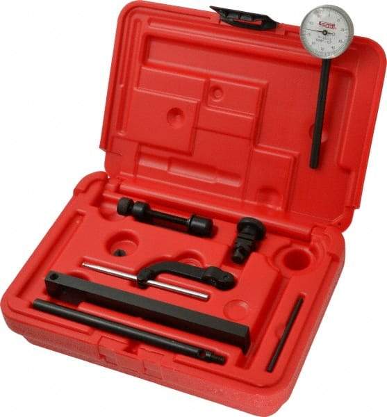 SPI - 0.001" Graduation, 0-100 Dial Reading, Indicator & Base Kit - 0.001 Inch Graduation, Includes Certificate of Calibration Traceable to NIST - Eagle Tool & Supply