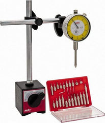 Value Collection - 0.001" Graduation, Indicator & Base Kit - 0.001 Inch Graduation, Includes Indicator, Magnetic Base, Point Set - Eagle Tool & Supply