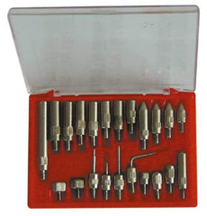 Value Collection - 0.001" Graduation, 0-100 Dial Reading, Indicator & Base Kit - 2" Base Length x 2" Base Width x 2-1/2" Base Height, 2-3/16" Dial Diam - Eagle Tool & Supply
