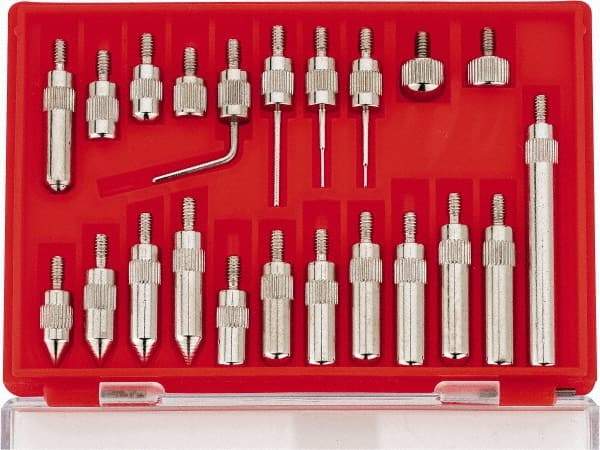 Value Collection - 22 Piece, #4-48 Inch Thread, Steel, Drop Indicator Point Kit - Use With Measuring Tool Kits 135-0010, 135-0011, 135-0006, 135-0007, 135-0012, 135-0013 - Eagle Tool & Supply