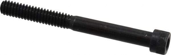 Made in USA - 1/4-20 UNC Hex Socket Drive, Socket Cap Screw - Alloy Steel, Black Oxide Finish, Partially Threaded, 2-1/2" Length Under Head - Eagle Tool & Supply
