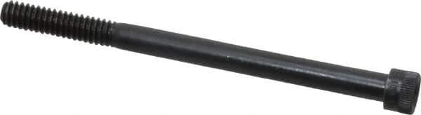 Made in USA - 1/4-20 UNC Hex Socket Drive, Socket Cap Screw - Alloy Steel, Black Oxide Finish, Partially Threaded, 3-1/2" Length Under Head - Eagle Tool & Supply