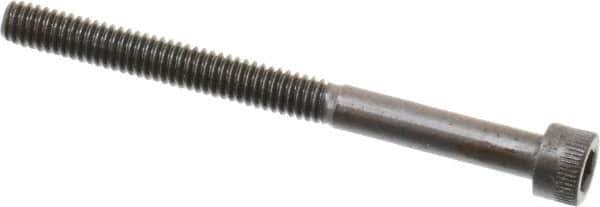 Made in USA - #8-32 UNC Hex Socket Drive, Socket Cap Screw - Alloy Steel, Black Oxide Finish, Partially Threaded, 2" Length Under Head - Eagle Tool & Supply