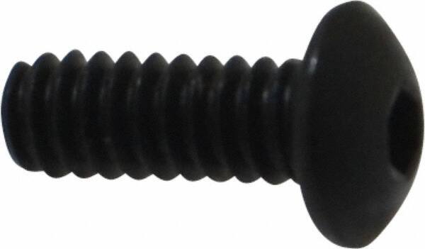 Holo-Krome - #4-40 UNC Hex Socket Drive, Button Screw - Alloy Steel, Black Oxide Finish, Fully Threaded, 5/16" Length Under Head - Eagle Tool & Supply