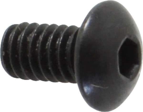 Holo-Krome - #8-32 UNC Hex Socket Drive, Button Screw - Alloy Steel, Black Oxide Finish, Fully Threaded, 5/16" Length Under Head - Eagle Tool & Supply
