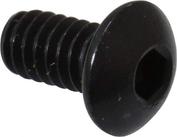 Holo-Krome - #5-40 UNC Hex Socket Drive, Button Screw - Alloy Steel, Black Oxide Finish, Fully Threaded, 1/4" Length Under Head - Eagle Tool & Supply