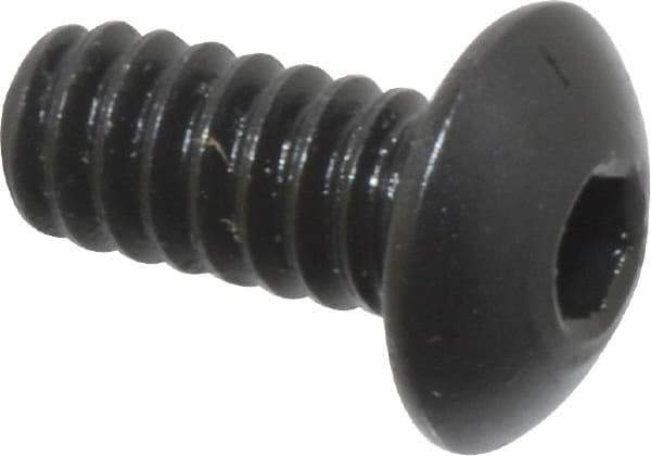 Holo-Krome - #6-32 UNC Hex Socket Drive, Button Screw - Alloy Steel, Black Oxide Finish, Fully Threaded, 5/16" Length Under Head - Eagle Tool & Supply