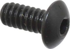 Holo-Krome - #6-32 UNC Hex Socket Drive, Button Screw - Alloy Steel, Black Oxide Finish, Fully Threaded, 5/16" Length Under Head - Eagle Tool & Supply