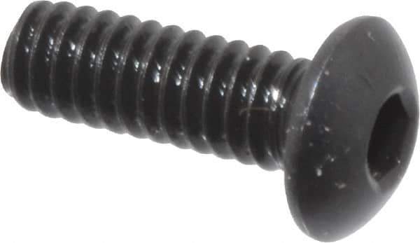 Holo-Krome - #5-40 UNC Hex Socket Drive, Button Screw - Alloy Steel, Black Oxide Finish, Fully Threaded, 3/8" Length Under Head - Eagle Tool & Supply