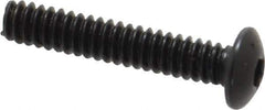 Holo-Krome - #6-32 UNC Hex Socket Drive, Button Screw - Alloy Steel, Black Oxide Finish, Fully Threaded, 3/4" Length Under Head - Eagle Tool & Supply