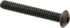Holo-Krome - #6-32 UNC Hex Socket Drive, Button Screw - Alloy Steel, Black Oxide Finish, Fully Threaded, 1" Length Under Head - Eagle Tool & Supply