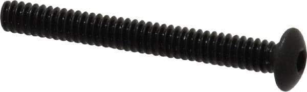 Holo-Krome - #6-32 UNC Hex Socket Drive, Button Screw - Alloy Steel, Black Oxide Finish, Fully Threaded, 1-1/4" Length Under Head - Eagle Tool & Supply