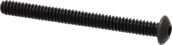 Holo-Krome - #6-32 UNC Hex Socket Drive, Button Screw - Alloy Steel, Black Oxide Finish, Fully Threaded, 1-1/2" Length Under Head - Eagle Tool & Supply