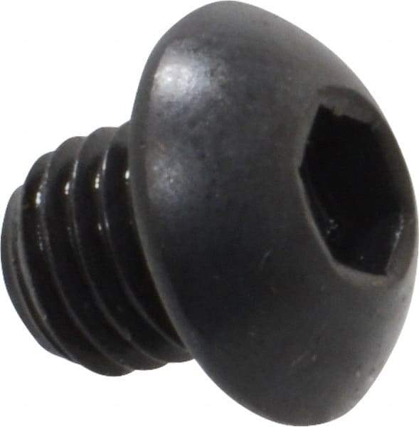 Holo-Krome - 1/4-28 UNF Hex Socket Drive, Button Screw - Alloy Steel, Black Oxide Finish, Fully Threaded, 1/4" Length Under Head - Eagle Tool & Supply