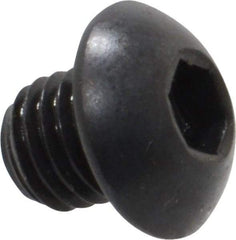 Holo-Krome - 1/4-28 UNF Hex Socket Drive, Button Screw - Alloy Steel, Black Oxide Finish, Fully Threaded, 1/4" Length Under Head - Eagle Tool & Supply