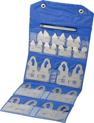 Value Collection - 26 Piece, 0.5 to 13 mm Radius, Steel Radius Gage Set - 0.5 mm Graduation, Satin Chrome Coated - Eagle Tool & Supply