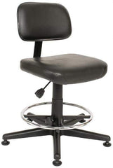 Bevco - Pneumatic Height Adjustable Chair - Vinyl Seat, Black - Eagle Tool & Supply