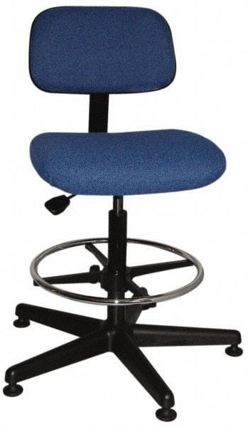 Bevco - Pneumatic Height Adjustable Chair - Cloth Seat, Navy Blue - Eagle Tool & Supply