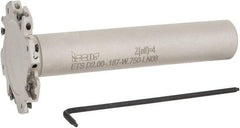 Iscar - Shank Connection, 3/16" Cutting Width, 5/8" Depth of Cut, 2" Cutter Diam, 4 Tooth Indexable Slotting Cutter - 3/4" Shank Diam, ETS-LN08 Toolholder, LNET Insert, Right Hand Cutting Direction - Eagle Tool & Supply