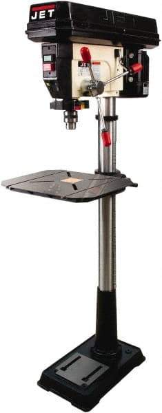 Jet - 16-1/2" Swing, Variable Speed Pulley Drill Press - Variable Speed, 3/4 hp, Single Phase - Eagle Tool & Supply