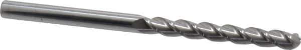Accupro - 3/8" Diam, 3" LOC, 3 Flute Solid Carbide Ball End Mill - Uncoated, Single End, 6" OAL, 3/8" Shank Diam, Spiral Flute - Eagle Tool & Supply