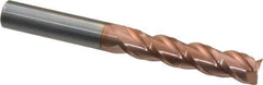 Accupro - 7/16", 2" LOC, 7/16" Shank Diam, 4" OAL, 3 Flute, Solid Carbide Square End Mill - Single End, TiCN Finish, Spiral Flute, 40° Helix, Centercutting, Right Hand Cut, Right Hand Flute - Eagle Tool & Supply